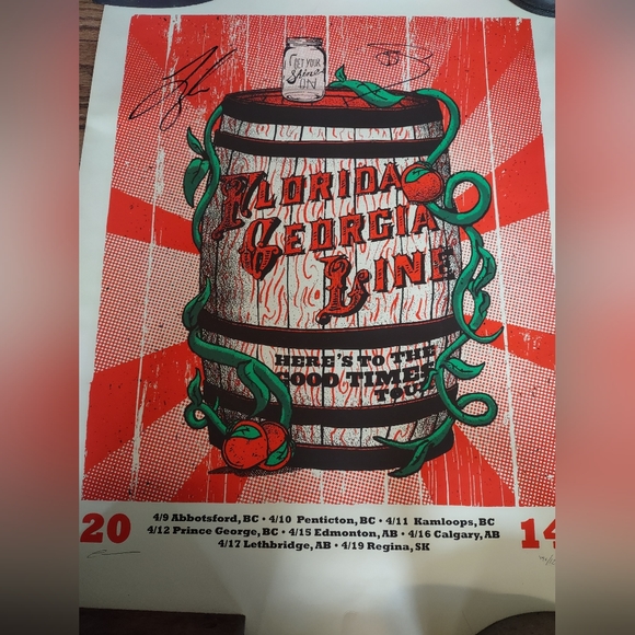 Florida Georgia Line Signed Poster and Belt Buckle - Picture 4 of 9